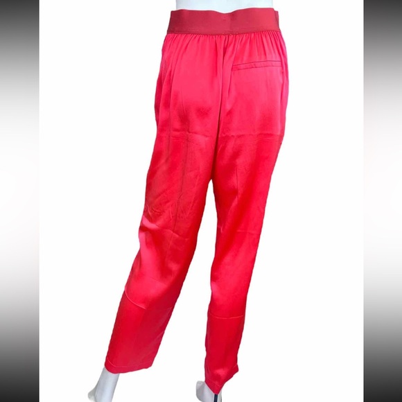 forte_forte Bright Pink Granadine Silk Cropped Pants - Picture 3 of 12